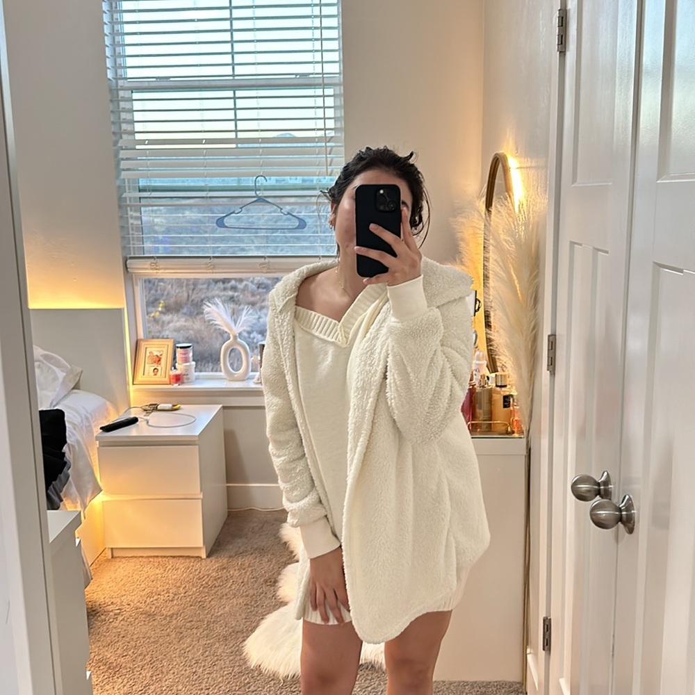 Robes Comfy hooded cream